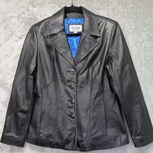 Wilsons Leather Black Leather‎ Classic Coat, Lined, Pockets